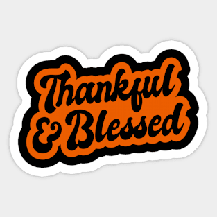 Thankful Blessed Lettering Thanksgiving Sticker